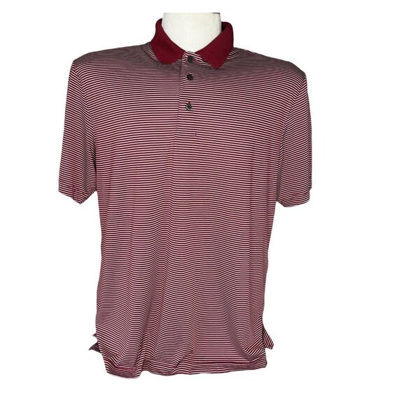Grand Slam Mens Golf Polo Shirt Maroon White Stripes Size Large - Picture 1 of 8